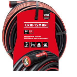 Craftsman Heavy Duty Professional Grade Black Garden Hose, 100 Feet x 5/8 Inch