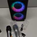 Karaoke Machine for Adults Kids, Portable Bluetooth Speaker with 2 Wireless Microphones, TWS Mode & LED Light, 10H Battery PA System Stage Monitors,Home Party Outdoor Birthday Gifts (Black)