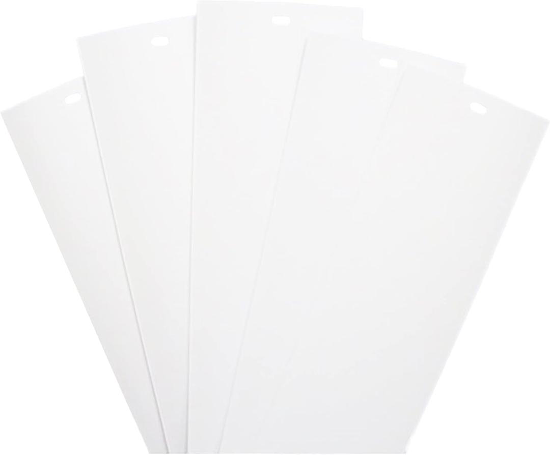 82.5" x 3.5" White PVC Vertical Blind Replacement Slats Curved Smooth (5 Pack)