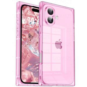 Tzomsze Case Compatible with iPhone 17 Clear Case,Camera Protection,Reinforced Corners TPU Slim Shockproof Case Cover for Women Girls 6.1 inch-Transparent Pink