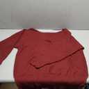 UMEKO Womens Off The Shoulder Sweater Oversized Knit Long Sleeve Sweaters Tunic Tops (Small, Burgundy)