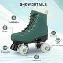 Silvertree Roller Skates for Women and Men PU Leather High-top Adult Roller Derby Skates Wheels Light Up Roller Skates Four-Wheel Shiny Roller Skates for Girls Boys Unisex, Size: Women's 8 / Men's 6.5