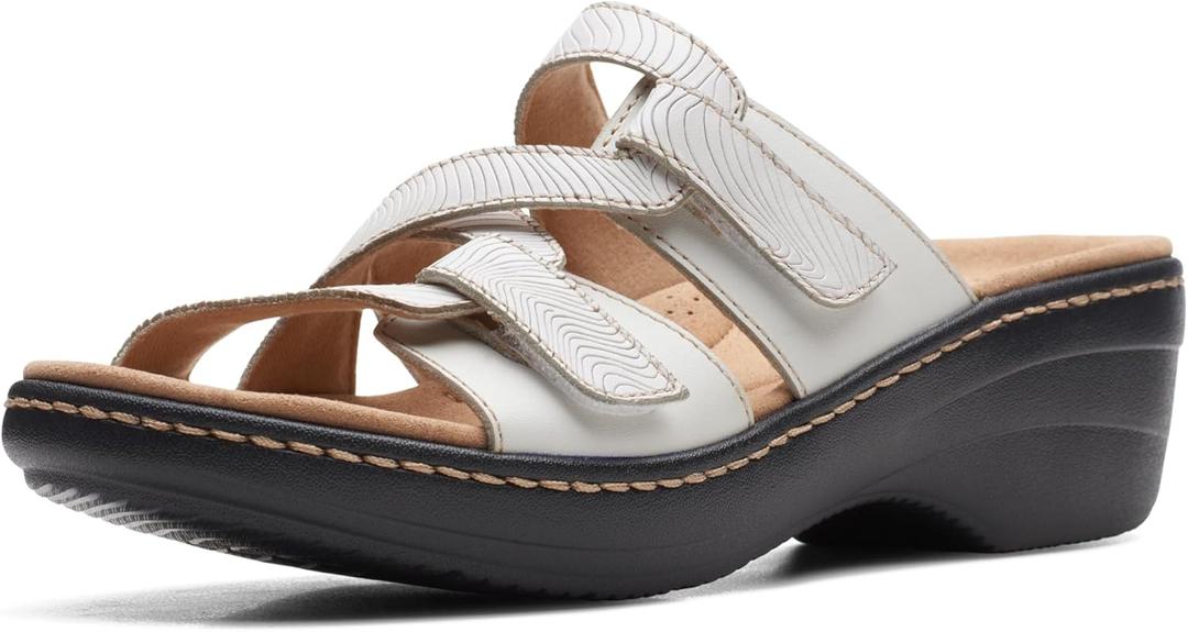 Clarks Women's Merliah Coral Heeled Sandal (9 Narrow, White)