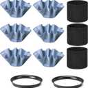 Shop-Vac 90107 Paper Disc Filter and 90585 Foam Sleeve Filter, for Most Shop-Vac Wet/Dry Vacuum Cleaners 5 Gallon and Above, Replacement Parts #9010700, 9013700,9058500, 6 Pack