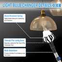 28FT Reach Light Bulb Changer for High Ceilings with Pole, 5-20FT Light Bulb Extension Pole Changer with Baskets and Suction Cup for High Ceilings and Recessed Lights, Blue