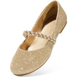 DREAM PAIRS Girls Dress Shoes Mary Jane Flats (Beige), US 5