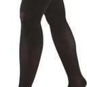 Truform 30-40 mmHg Compression Stockings for Men and Women, Thigh High Length, Dot-Top, Open Toe, Black, Large (Large (1 Pair), Black (Open Toe))