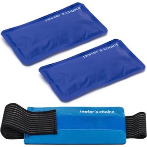 2 Soft Gel Ice Packs for Injuries Reusable with Extra Comfy Adjustable Cold Pack Wrap, Flexible Hot and Cold Compress
