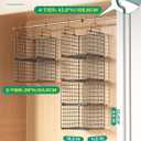 Hanging Closet Organizer, 4 Tier Metal Closet Organizers and Storage with 4 Hanging Hooks 4 S-Hooks for Wardrobe Laundry Room, Wire Storage Shelf for Clothes Sweaters Pants (Black)