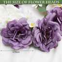 Artificial Silk Roses Flower Heads for Wedding Decorations - 50 Pieces Realistic Bulk Faux Floral for DIY Bridal Shower Arrangements Bridesmaid Bouquets Party Home Centerpieces - Dusty Purple