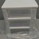 Gonice Small 3 Drawer Storage Organizer, White Plastic Drawer Storage, Small Desktop Organizer for Home, Office