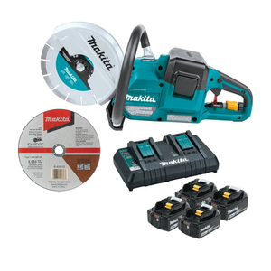 Makita XEC01PT1 18V X2 (36V) LXT® Lithium-Ion Brushless Cordless 9" Power Cutter Kit, with AFT®, Electric Brake, 4 Batteries (5.0 Ah)