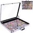 24"x20" Aluminum Card Display Case with Lock,Portable Trade Show Display Case,for Sports Card,Jewelry Craft Collector Shows,Collectible Cards