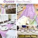 4 Pack Lavender Cheesecloth Table Runner 20 x 120 inch Gauze Table Runners 10 FT Long,Semi Sheer Boho Cheese Cloth Fabric Table Runner Bulk for Wedding,Party,Baby Shower,Bridal Shower Decoration