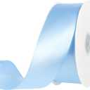Blue Ribbon 1 1/2 Inch 60 Yards Light Baby Blue Satin Ribbon for Easter Decorations Baby Bridal Shower Nursery Party Decor Beach Wedding Bows Crafts Flower Bouquet Gift Wrapping Wreath