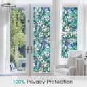 Coavas Decorative Window Privacy Film, Heat Control Sun Blocking Stained Glass Window Film, Floral Design Static Cling, Non Adhesive Windows Tint for Bathroom Front Door(Vinyl, 17.5" x 118.1 ") (Green)