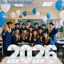 2026 Number Sign Graduation Decorations, 2026 Marquee Light Up Numbers, Battery Operated Number Lights 2026 Party Supplies for High School Seniors College Classroom Graduations Table Decor-Cool White