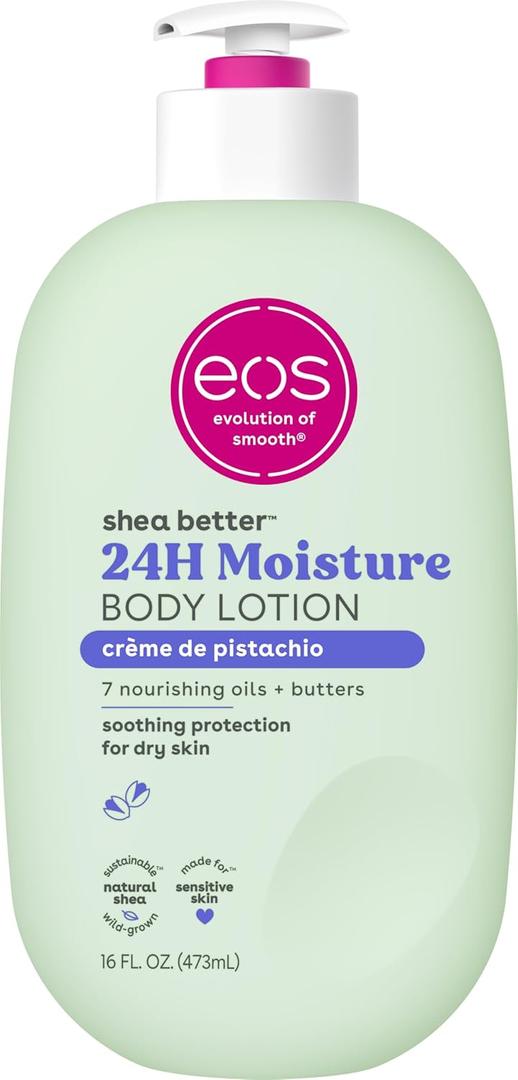 Eos Shea Better Body Lotion- Crme de Pistachio, 24-Hour Moisture Skin Care, Lightweight & Non-Greasy, Made with Natural Shea, Vegan, 16 fl oz