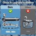 Tomaje Upgrade 129 Gal XL Large Oval Ice Bath Tub for Athletes, Collapsible Cold Plunge Tub-Multiple Layered for Post-Exercise Recovery, Portable Bathtub for Home, Gyms, Indoor, Outdoor use