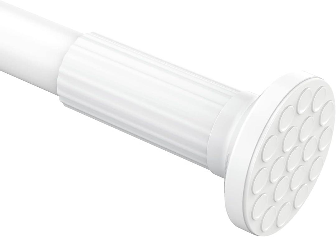 Umimile Tension Curtain Rod, 51-165 inches Adjustable Spring Shower Tension Curtain Rod, Stainless Steel Closet Rod for Windows or Shower, No Drilling, No Rust, Easy to Install, White