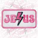 2 x Jesus Light Bolt Patch 3 Inches Christian, Religious, Jesus, Bible Verse, Scripture Iron On/Sew On Embroidered Applique Patch for Clothes Backpacks Hats, DIY Funny Accessories Gifts for Mom Dad Friend