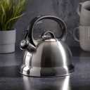 Mr. Coffee Flintshire 1.75-Quart Stainless Steel Whistling Tea Kettle – Brushed Satin Finish Stove-Top Kettle for Boiling Water, 1.8 Quarts
