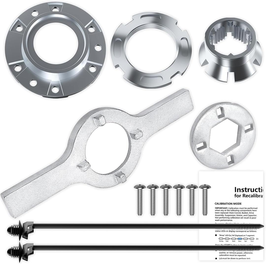 Upgraded W10324651 Hub with TB123A Spanner Wrench Replacement for Whirlpool Washer Drive Hub, W10324651-ba All-metal Drum Mounting Hub Replace W10528947 W10396887, for WTW5000DW3 WTW5000DW2 MVWX655DW1