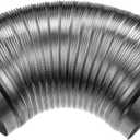 8" Inch Flexible Duct - 0.82 to 1.64 ft Length - Corrugated Aluminum Ducting Connector - Galvanized Steel End Sleeves - Washer and Dryer Exhaust Duct - Dust Collection Hose - Dryer Duct