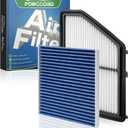 Cabin & Engine Air Filter Combo Fit for Honda Civic 2016-2025 2026 2.0L, HR-V 2023-2026 2.0L Activated Carbon Cabin Filter Replace#CF11182 CA12051 Air Filter for My Car Naturally Aspirated