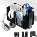 Ofiray-home 5-in-1 Wooden Desk Organizer with Cup Holder, Headphone Stand, Phone Holder, Remote Control Holder Clamp-On Desktop Caddy for Office Desk, Gaming Setup, Home, No Drawer Table Organization