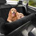 Sephyroth Dog Car Seat for Medium/Large Dogs Under 100LBS,Dog Car Bed Washable Pet Travel Safety Car Seat,Super Soft Safe Removable,Fits for All Cars Back Seat(Black)