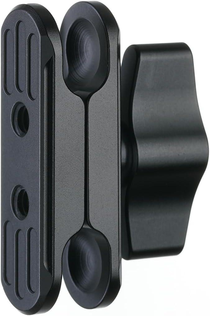 Double Socket Arm Connects to 17mm Ball Head Adapter Mount Compatible with Garmin GPS Mount RAM Mounts Car Bike Motorcycle Phone Holder Tablet Holder 17mm Dual Socket Arm (Black)