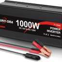 Sunivora 1000 Watt Car Power Inverter 12V DC to 110V/120V AC Converter 2000W Peak, 2 AC Outlets & 2 5V USB 3.0 Ports, Car Plug in Adapter Outlet Supplies Power to Appliances in Truck RV Boat Camping