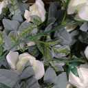 Flower Garland Rose Vine 4Pcs 28FT Artificial Floral Garland with Green Leaves Hanging Rose Vine for Wedding Party Garden Home Wall Decor (White)
