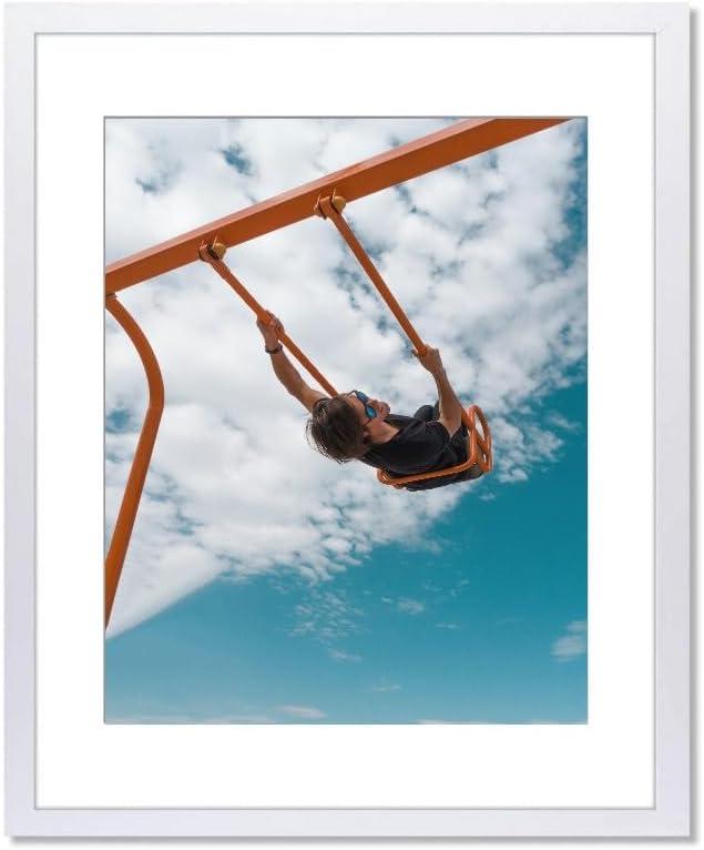 20x24 White Picture Frame  Engineered Wood with Polished Plexiglass, Wide Border Design for Wall Mounting  Ideal for Home or Office Dcor