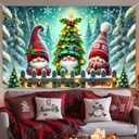 Merry Christmas Banner Decoration Winter Christmas Gnomes Banner Merry Christmas Backdrop Nordic Santa Gnome Decoration 71x43 inch for Winter Holiday Xmas Party Wall Outdoor Indoor Decor