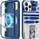 for iPhone 15 Pro Max Case - Compatible with MagSafe Women Cute Girls Magnetic Protective Phone Cover Boys Unique Design Heavy Duty Shockproof Funda for Apple 15 Pro Max Cases (Blue Robot)