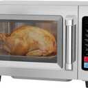 CROSSON Commercial Countertop 25L Microwave Oven W/ 10 Programmable Memory Menu,5 Power Level,3 Stage Cooking and Touch Screen Control-1000W,0.9 Cu.Ft