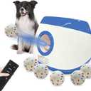 SOCO Automatic Ball Launcher for Dogs Large- 3 Distance Settings (40/60/80FT) w/Remote Control | 2.5" ETPU Tennis Balls | Indoor/Outdoor Dog Toy | 6 Balls & Quick Charge Included