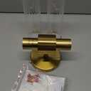 Bathroom Light Fixtures, Gold Wall Sconce in Threaded Glass Indoor Wall Sconces, Modern Bathroom Vanity Light Up and Down Sconces Wall Lighting for Living Room, Hallway - Bulb Not Included