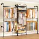 ULIFHOME M7 Wall-Mounted Clothes Rack, Heavy-Duty Garment Closet System
