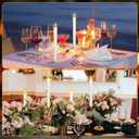 Rossesay 10 Pcs LED Flameless Taper Candles with String Light and Remote Ivory Battery Powered Flameless Candlesticks 10 Inch Flickering Plastic LED Window Candles for Wedding Christmas Decoration