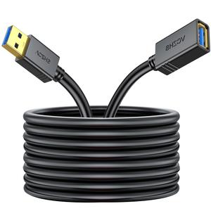 VCZHS Tech USB Extension Cable 20ft - High Speed USB 3.0 Extender Male to Female Cord, Durable & Flexible for Mouse, Keyboard, Printer, Flash Drive, Webcam, and More (Black)