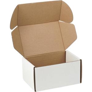 25 Pack 6"x4"x3" inch Small Shipping Boxes White Corrugated Cardboard Box for Small Business, Mailer, Shipping, and Packing