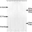 Barossa Design Short Shower Curtain or Liner with 6 Weighted Magnets, 72 x 66 inch Length, Heavy Duty PEVA, Waterproof, PVC Free, 12 Metal Grommets, Clear, 72x66