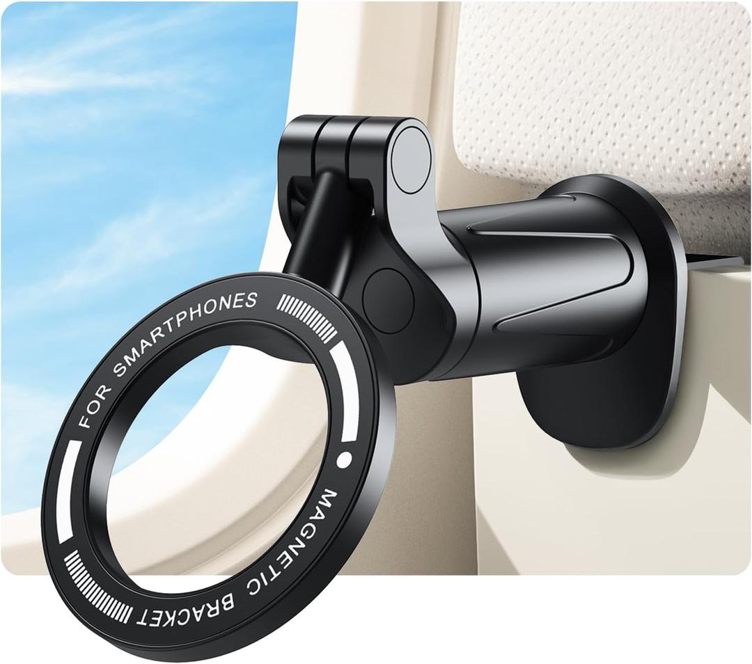 Airplane Travel Essentials Phone Holder, for Magsafe Universal 360 Degree Rotation Airplane Gadgets Phone Mount for Flight Europe Vacation Essentials, Gifts Travel Accessories