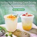 Compostable Clear Plastic Cups,12 oz Biodegradable Disposable Cups, Plant-Based Plastic Cold Cups for Juice, Wine, Parties, Weddings, and Daily Use-100 Pack, Medium