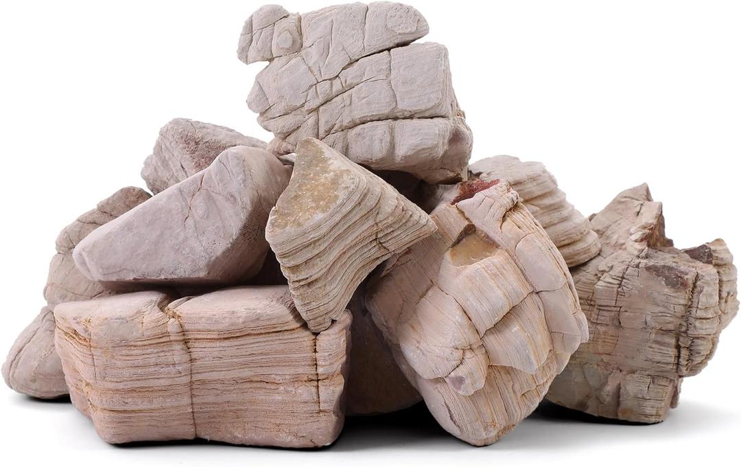 2-4 Inches Natural Pagoda Rock 12 PCS Aquarium Rocks for Aquascaping, Aquarium Landscaping, Terrariums, Fish Tank Decoration, Vivariums, Paludarium, Reptile and Amphibian Enclosures