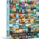Puzzles for Adults 1000 Pieces Vintage World Travel, Jigsaw Puzzles Landscape Poster Puzzle Landmarks, 1000 Piece Jigsaw Puzzles for Adults 90 Scenics World Scenery