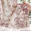 jinchan Floral Linen Tier Curtains 36 Inch Farmhouse Cafe Curtains Tie Top Botanic Drapes for Small Windows Over Sink for Kitchen Laundry Room Bathroom RV 2 Panels Red on Beige